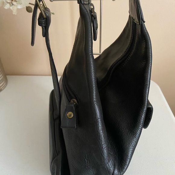 Leather &Co Vintage Retro Real Leather Black  Shoulder Bag Handbag Backpack main image 11